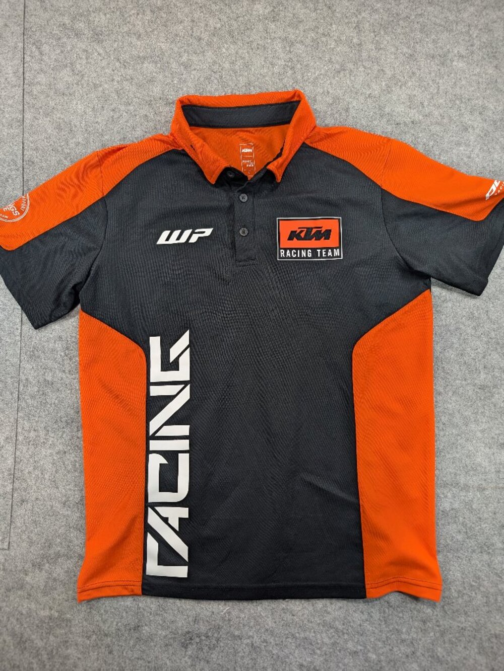 KTM Racing Polo Shirt Mens L Orange Black Colorblock Motorcross